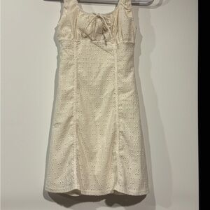 Cream Sheath Mini Dress Spaghetti Strap Wedding Guest